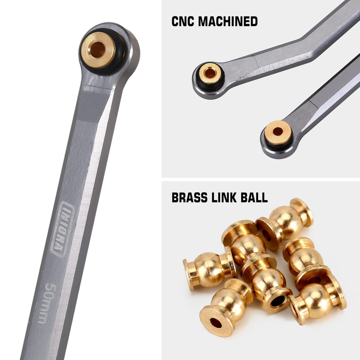 INJORA front 4 links reduces axle wrap and axle steer for steadier handling