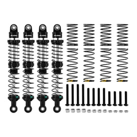 INJORA DRX 100mm shock body close-up showing aluminum construction for durability.