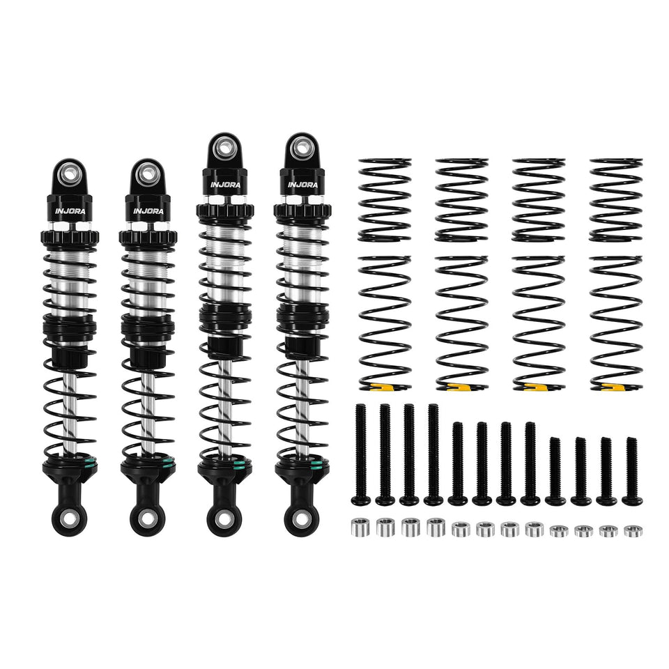 INJORA DRX 90mm aluminum shock body delivering precise damping for RC crawlers.