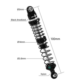 INJORA DRX nylon bottom rod end detail for smoother flex and reliability.