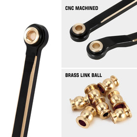 INJORA durable brass finish withstands rugged RC trails on TRX4M.