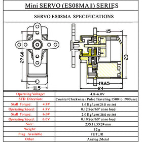 INJORA ES08MAII 12g servo compatibility AX24/SCX24, smooth upgrade option.