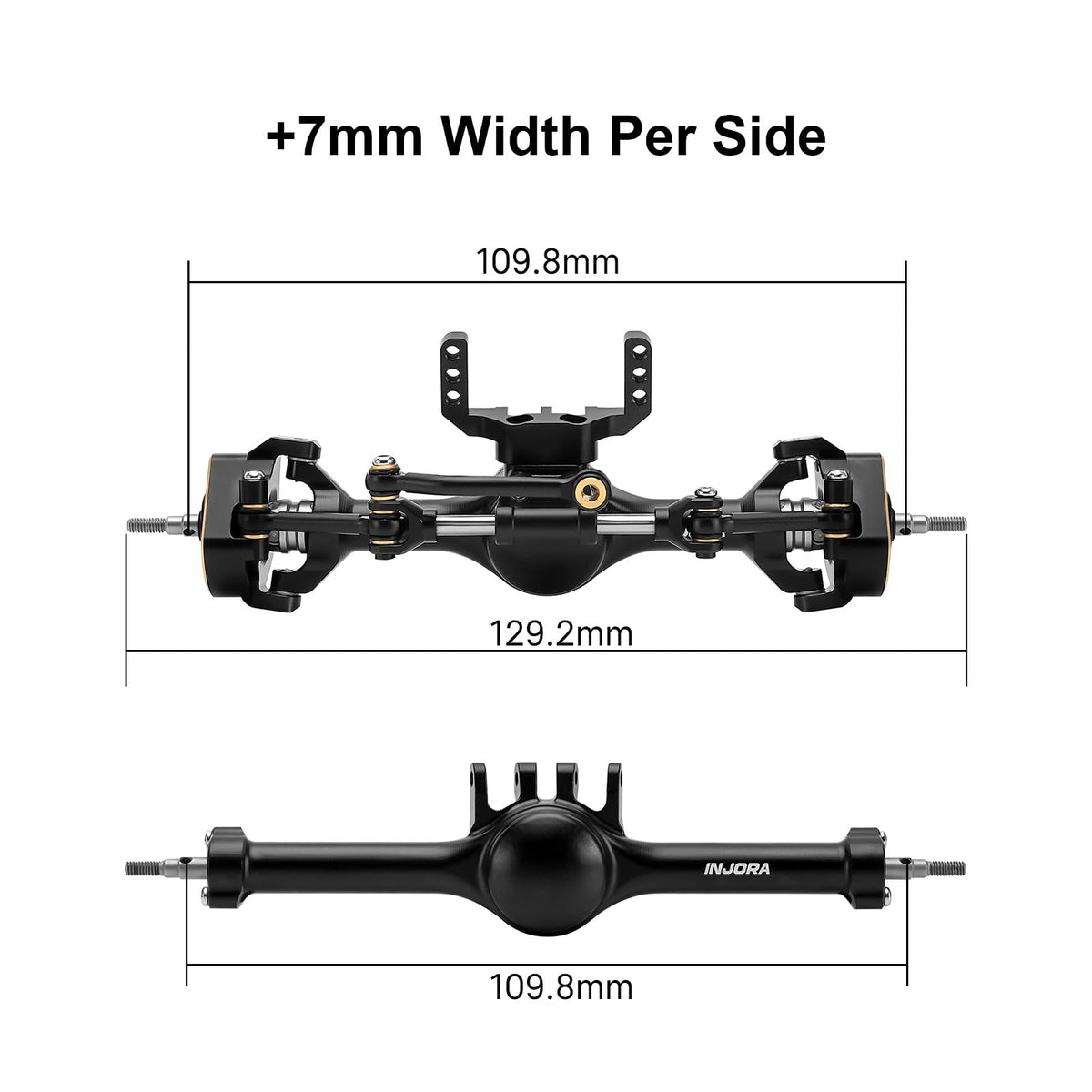 INJORA extended width 7mm widens stance for stability and confident handling