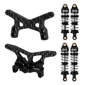 INJORA front carbon shock tower for Losi Micro-B improves front-end rigidity.