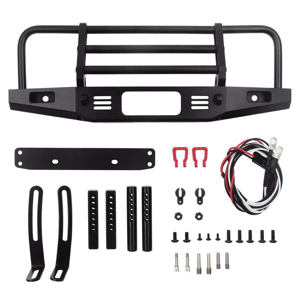 Front view of INJORA bumper on a TRX4 crawler.