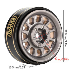 INJORA grey-coated brass beadlock wheels resist corrosion and stay bright