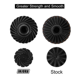 INJORA helix gear teeth detail indicates smoother engagement under load