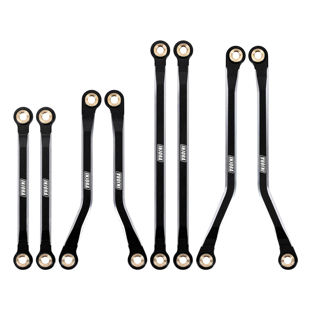 INJORA high clearance CNC aluminum chassis links for TRX4M Defender Bronco 1/18 improve climbing clearance.