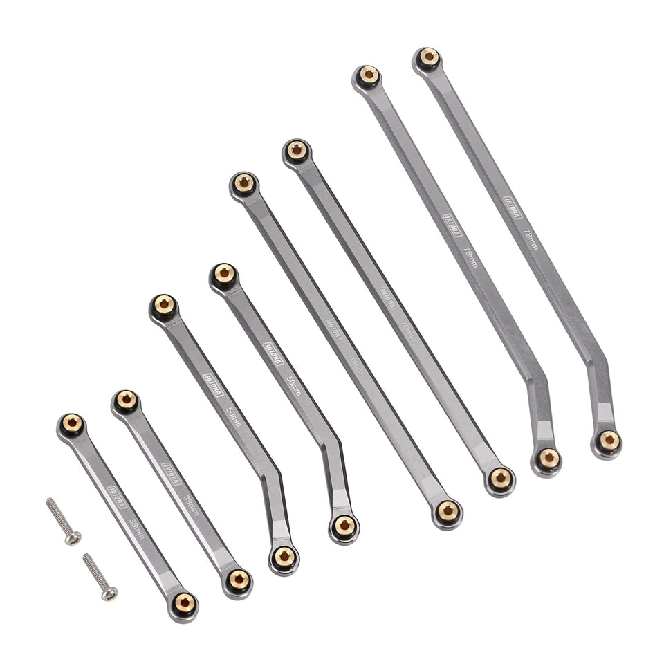 INJORA high clearance front 4 links on SCX24 Gladiator improve ground clearance for steep climbs