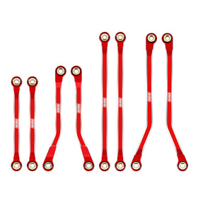 INJORA high clearance links set in red for TRX4M K10, enhancing crawl clearance