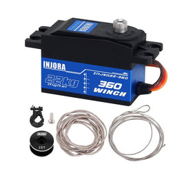 INJORA INJS022-360 front view highlights compact servo for RC crawlers