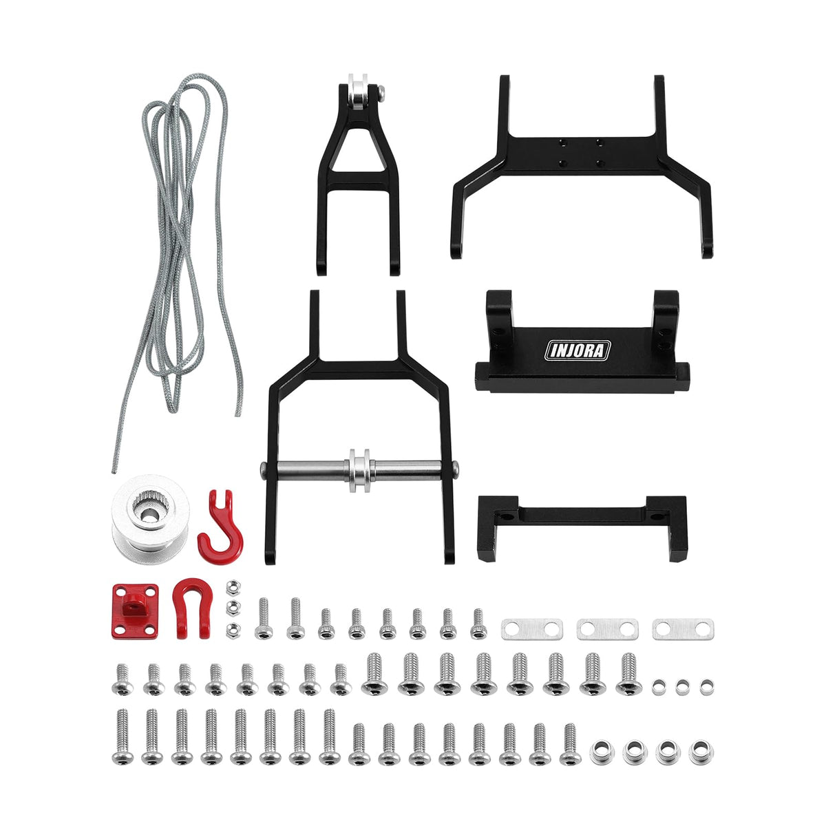 INJORA crane kit fits TRX4M chassis for scalable builds.