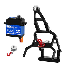 INJORA INJS2065-360 waterproof winch servo in rugged off-road use.