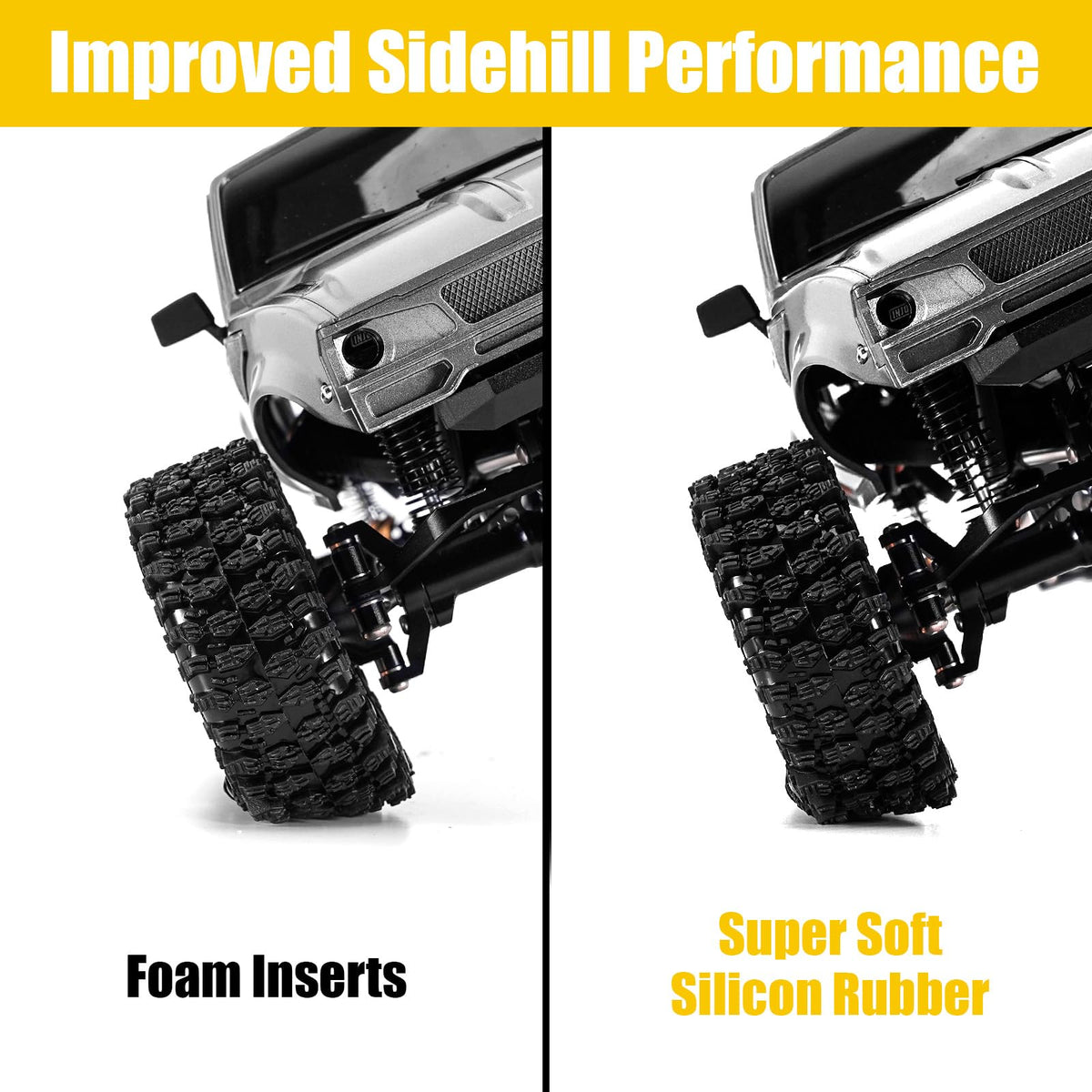 INJORA silicone inserts closeup showing durability and flexibility.