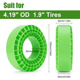 Close-up of INJORA foam inserts showing enhanced sidewall support and tire shape retention.