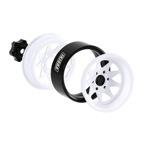 INJORA internal beadlock system secures tires without glue for quick terrain changes.