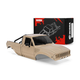 INJORA IR60-24 pickup hard body sandy taupe for 1/24 RC crawlers; easy visual customization.