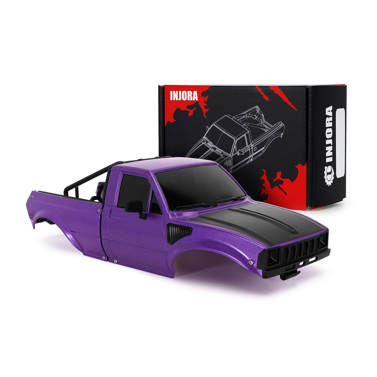 INJORA IR60 pickup hard body shell with bed rack for 1/18 TRX4M