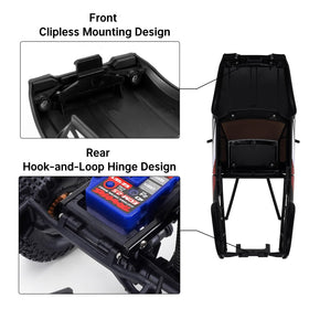 INJORA IR60 shell with rubber rearview mirrors; adds durability and lifelike mirror detail