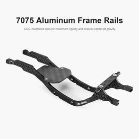 INJORA LCG aluminum chassis bottom view highlights low weight and balance