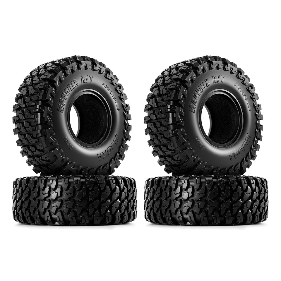 INJORA MAVERIX R/T tires outside view show rugged traction for rocks and dirt