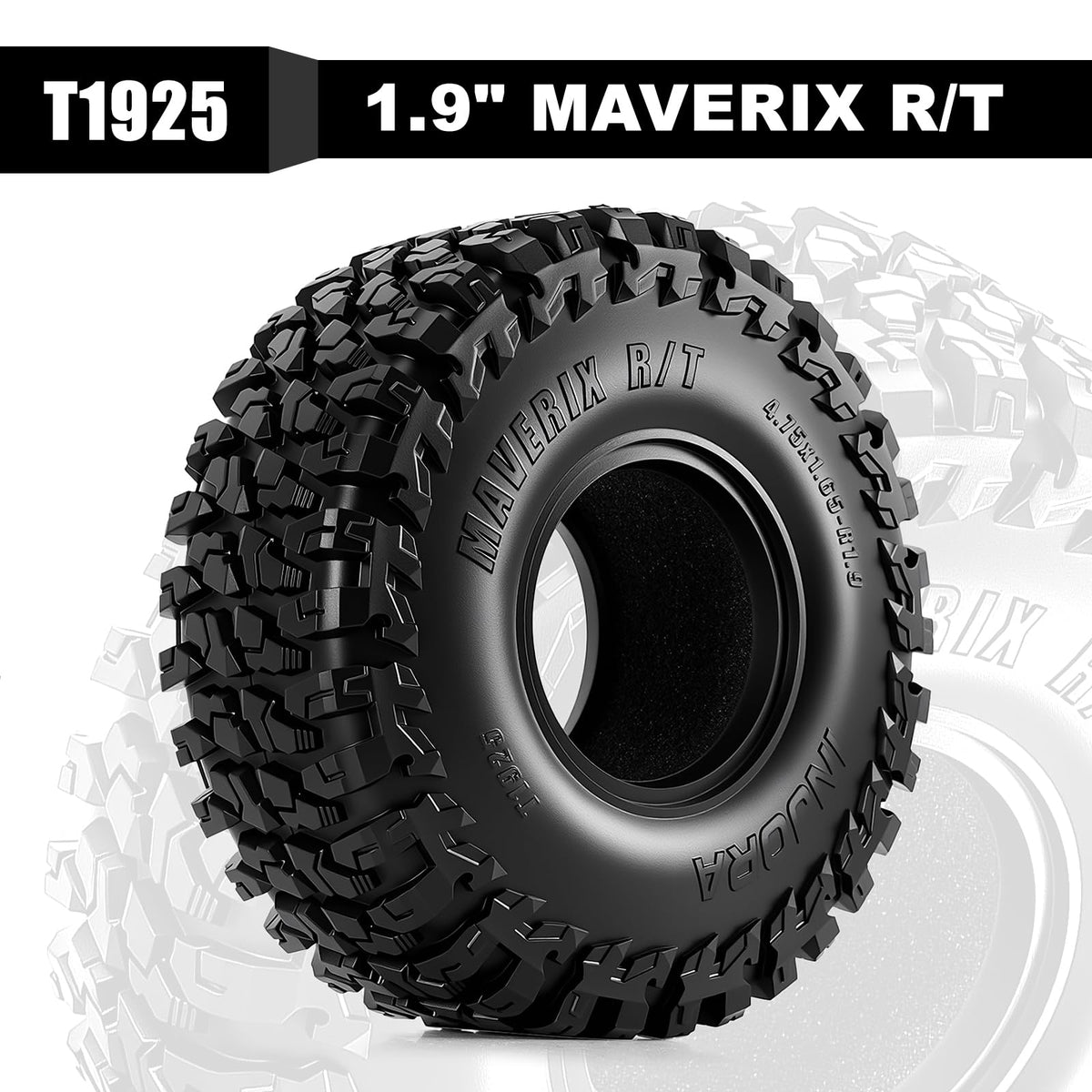 INJORA MAVERIX R/T tires tread detail highlights center blocks and shoulder lugs