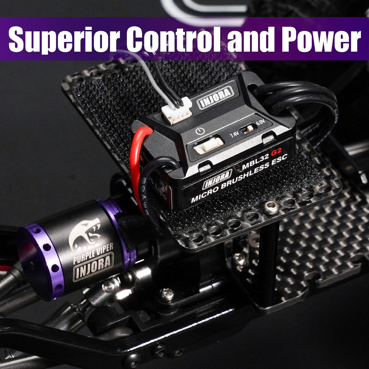 INJORA MBL32 G2 BEC supports 6V or 7.4V for electronics