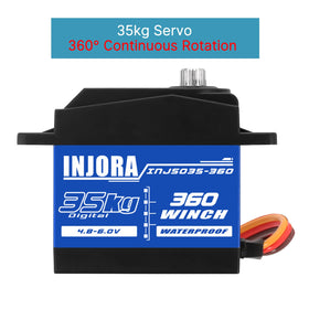 INJORA servo with reinforced metal gears for smooth, quiet operation