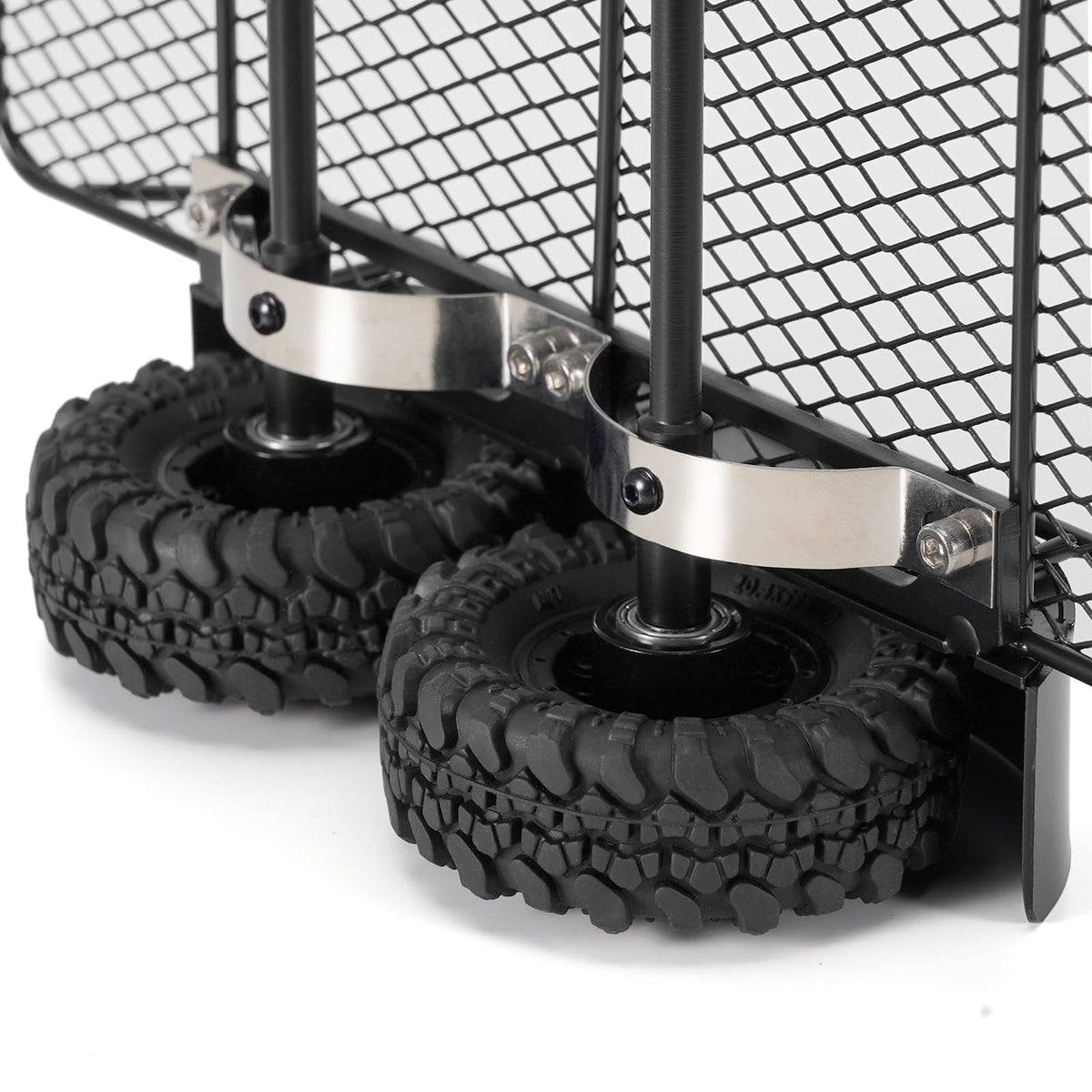 INJORA trailer mounted on SCX24 demonstrates compact transport for 1/24 crawlers