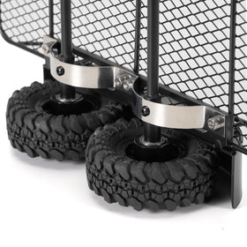 INJORA trailer mounted on SCX24 demonstrates compact transport for 1/24 crawlers