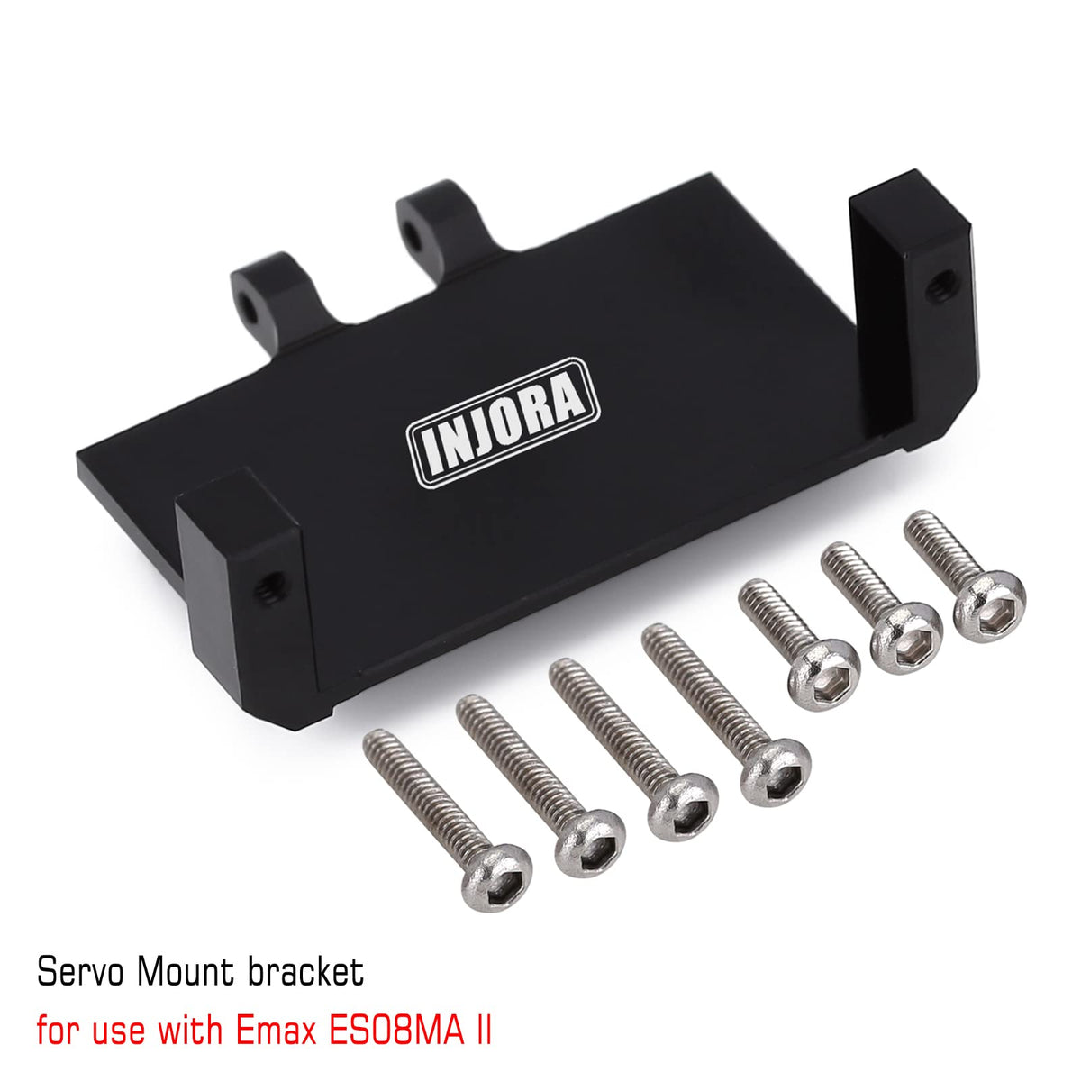Sturdy metal mount stabilizes steering during quick RC maneuvers.