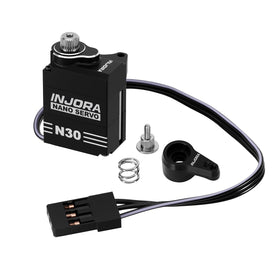 INJORA N30 Nano Servo gear set highlights durable metal gears for tougher steering.