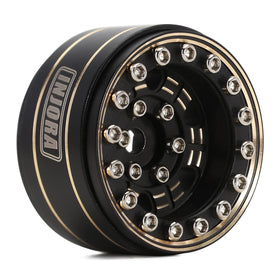 INJORA negative offset 3.15mm beadlock yields a wider stance for stability.