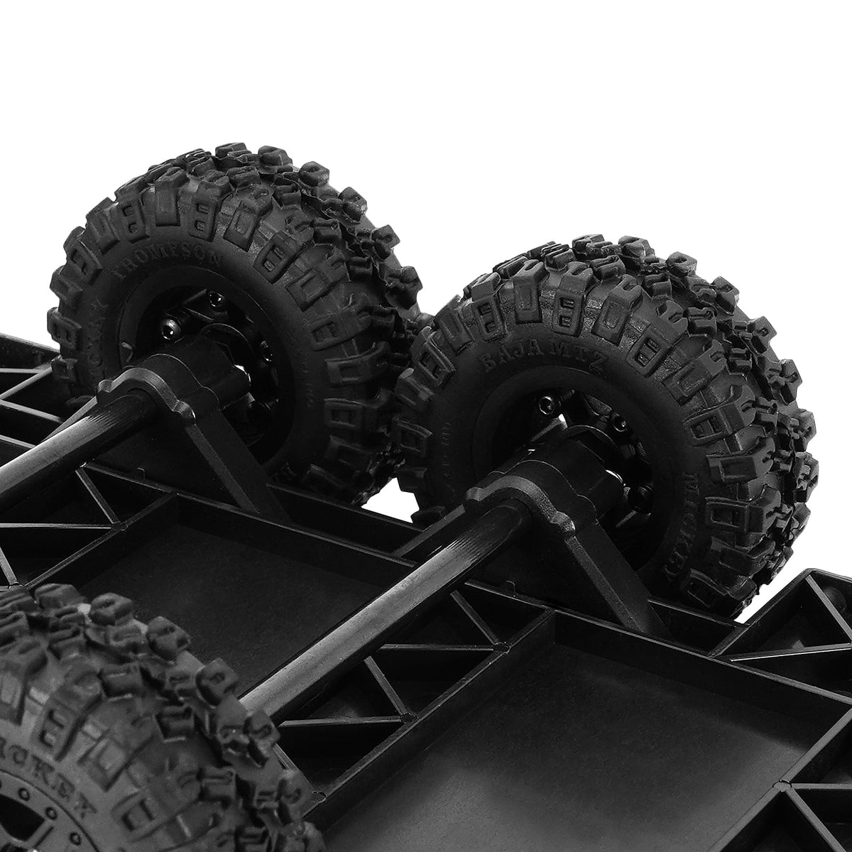 INJORA nylon molded wheels provide smooth rolling and reliable performance.