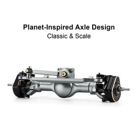 INJORA planet-inspired axle design adds authentic look and precise alignment for rugged terrain.