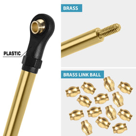 INJORA plastic rod ends maintain lightweight connections for brass links.
