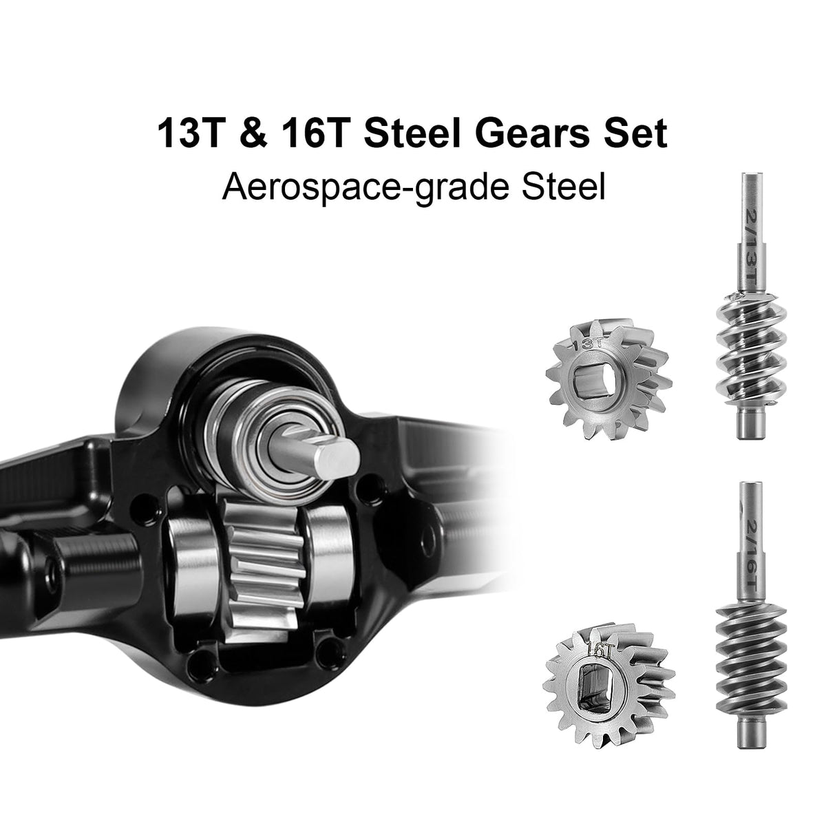 INJORA plus3mm planet axles track-width upgrade expands stability on rough terrain.