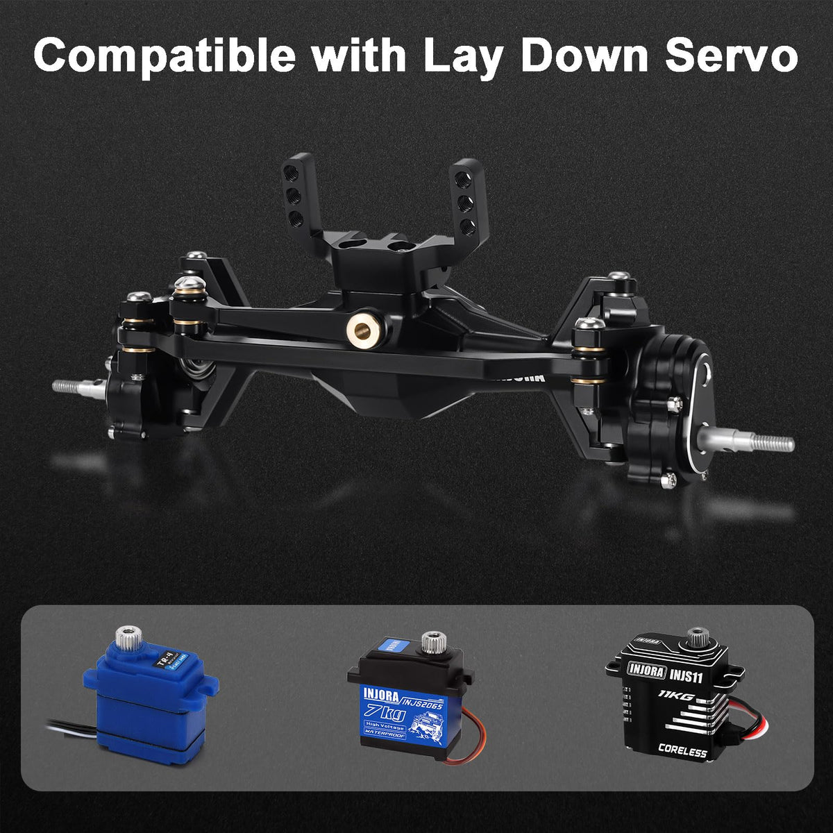 INJORA portal gear set 12/24T and 15/20T for versatile gearing.