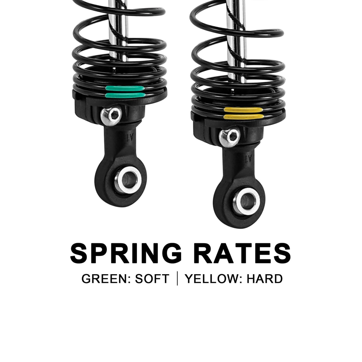 INJORA pre-load adjustable shocks enable quick setup on the trail.