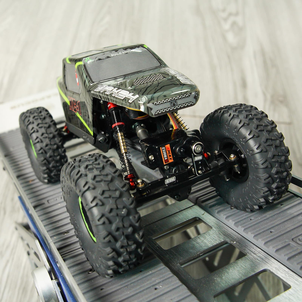 INJORA rc crawler upgrade dampers enhance control on rugged terrains.