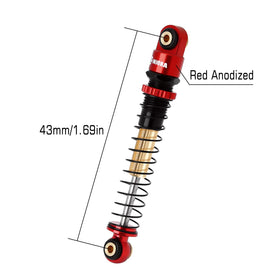INJORA RC crawler shock damper for Axial SCX24 Deadbolt in red, delivering smooth damping.