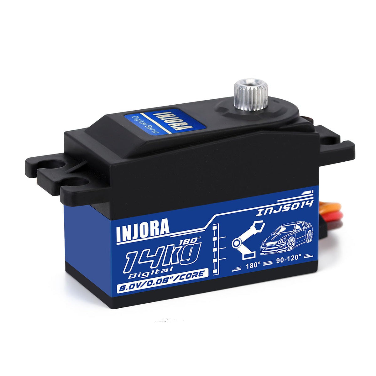 INJORA RC digital servo with full metal gears for high torque and lasting performance