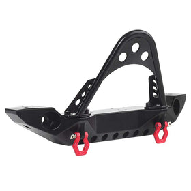 INJORA RC front bumper in aluminum triangle design protects TRX-4 and SCX10 crawlers during rugged climbs