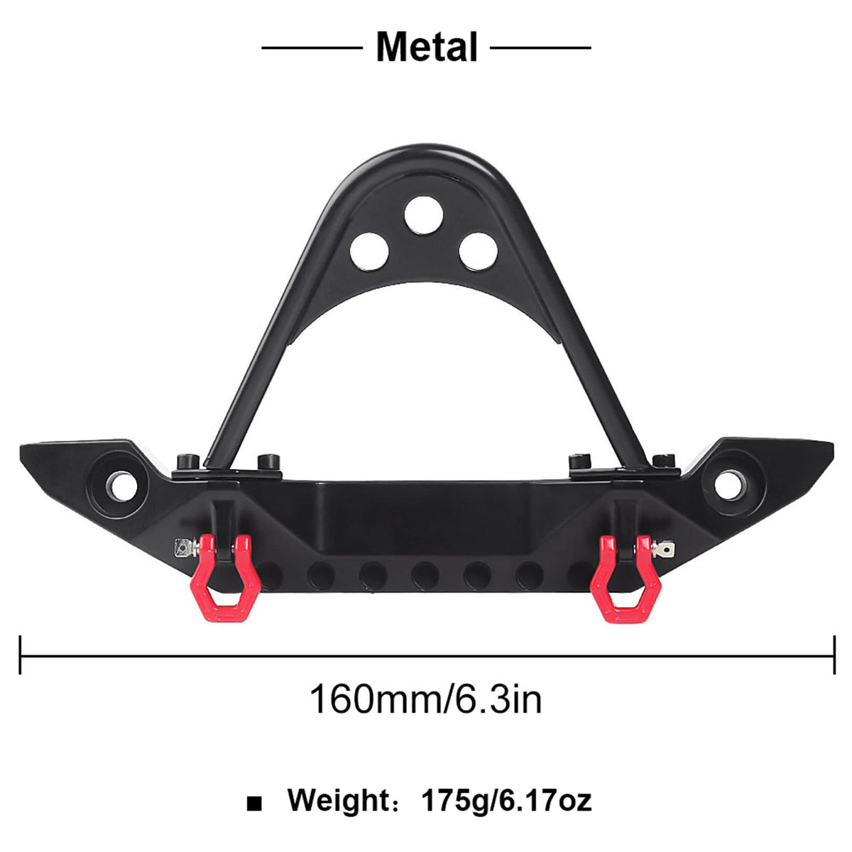 INJORA bumper with integrated LED lights enhances night visibility and adds functional flair