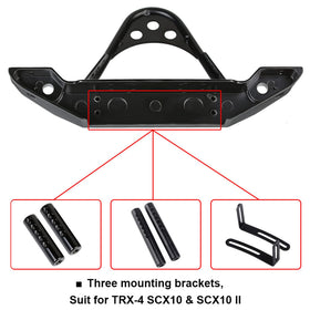 INJORA bumper includes three mounting brackets for flexible fit on multiple 1/10 crawlers