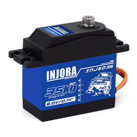 INJORA RC Servo 35kg torque body assembly showcases rugged metal gears for dependable steering.
