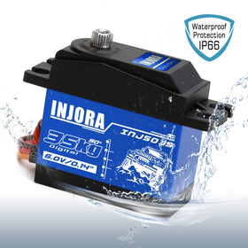 INJORA RC Servo 35kg torque dimensions 40.5 x 20 x 40.5 mm for compact fit.