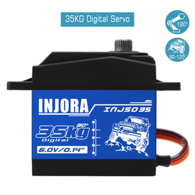 INJORA RC Servo 35kg torque rotation range 90-120 degrees enables precise control.