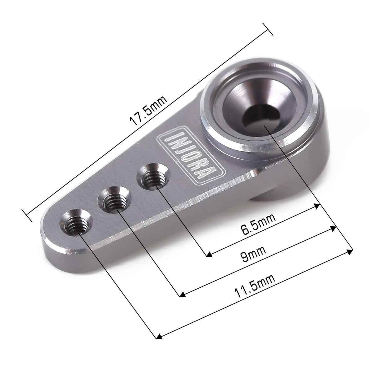 INJORA servo horn and metal mount upgrade for durable steering accuracy.
