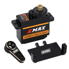 INJORA RC servo steering in brass black finish offers precise control for AX24.